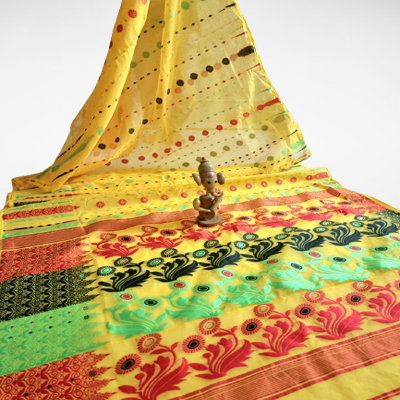 Dhakay Jamdani - Saree - Yellow Color 