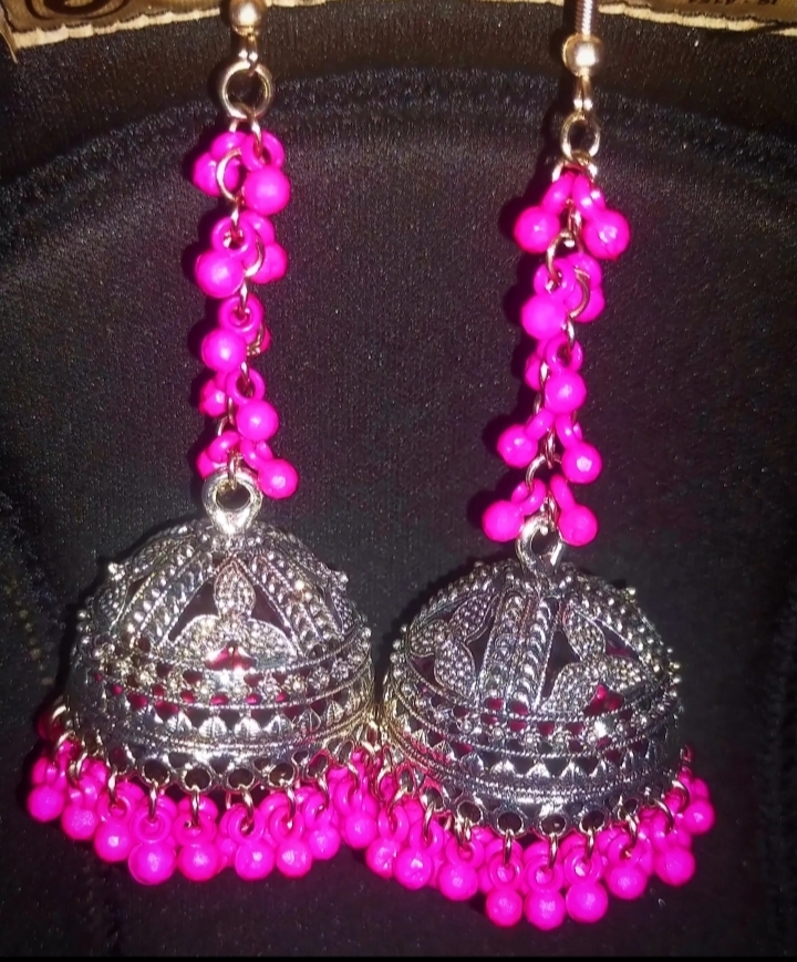 Silver polic Jhumka 