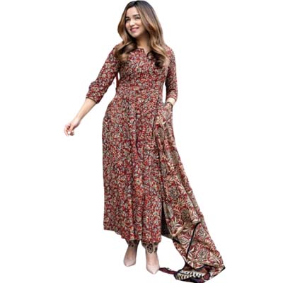 RAYON ANARKALI KURTI PANT WITH DUPATTA